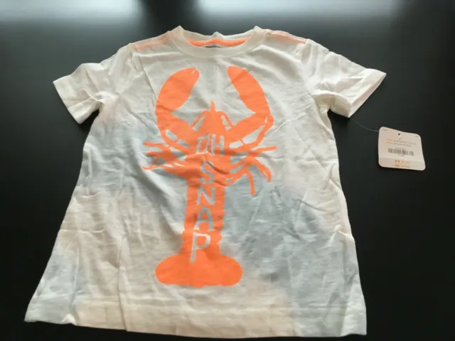 NEW Gymboree Boys Size 5 White & Orange Oh Snap! Lobster S/S T-Shirt