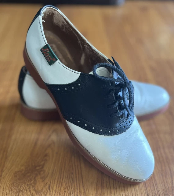Vintage G.H. Bass & Co. Black/White Saddle Oxford Shoes Women's 8 Made In USA