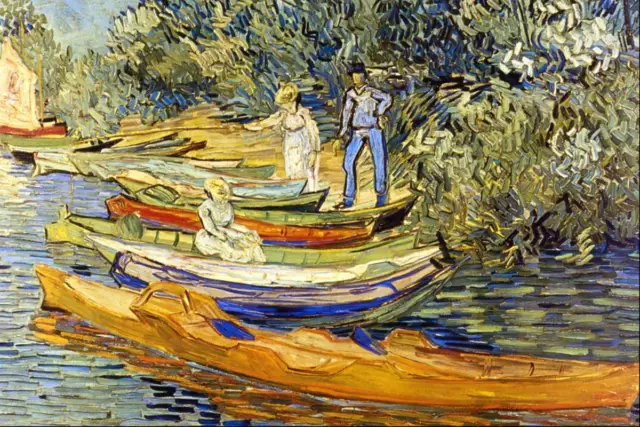 The Bord de Rivière, La Grenouillere Par Van Gogh 102x127cm Toile