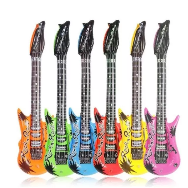 Music Instrument  Air Blow Up Party Holiday Roll Kids Toy Inflatable Guitar Rock 2