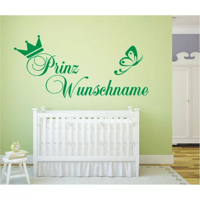 Wandtattoo Wunschname Prinz Krone Wunschtext Kinderzimmer Wandaufkleber Name