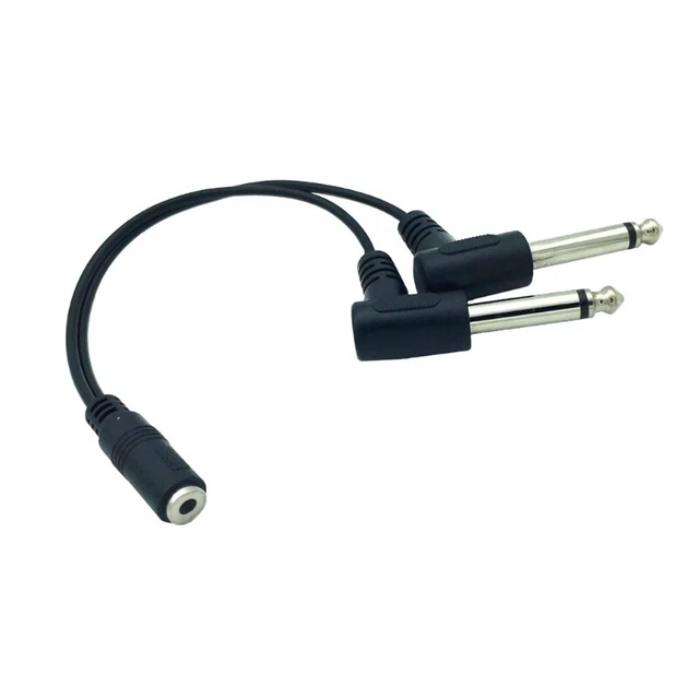 3.5mm 1/8'' TRS Stereo Female to Dual 1/4'' 6.35mm Male Plug Mono TS  Cable