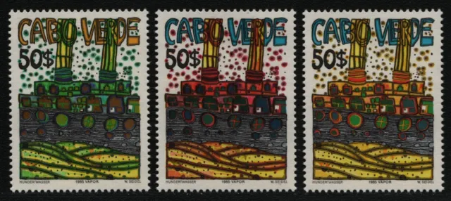 Kap Verde 1985 - Mi-Nr. 497-499 ** - MNH - aus Block - Hundertwasser (II)