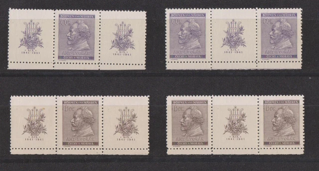 Böhmen & Mähren  Lot  postfr. Mi. 73 - 74 m. Zf siehe scan