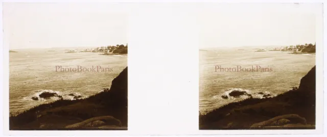 FRANCE Sea Landscape c1930 Photo Stereo Glass Plate Vintage P29L5n18 2