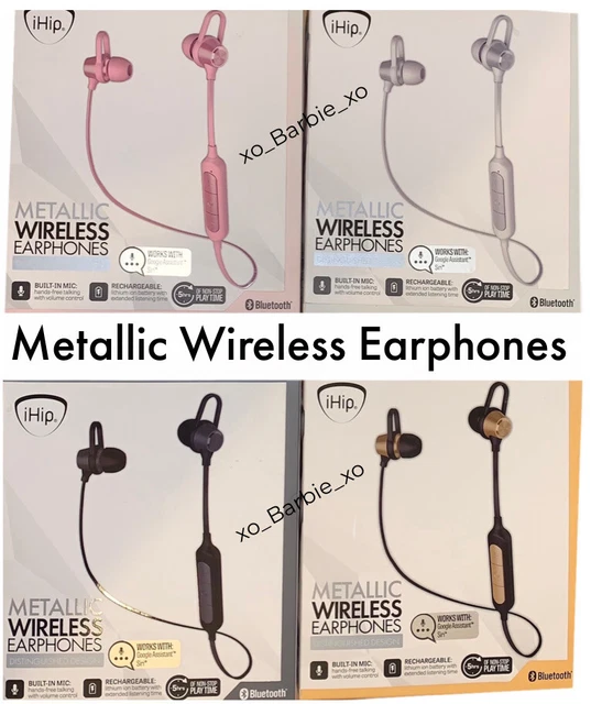 IHIP WIRELESS EARPHONES Headphones Bluetooth Metallic Earbuds BNIB