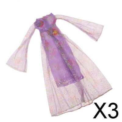 3X Principessa bambola vestiti fatti a mano vestito da festa per 1/6 Doll
