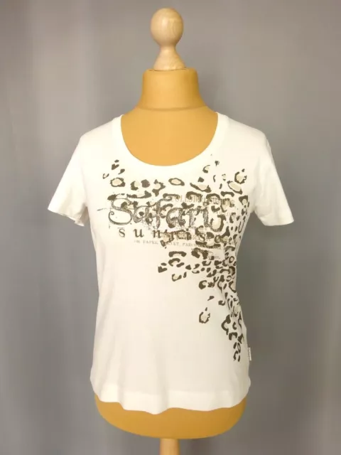 Camiseta Mujer Estampado Strasse Plateado "SOSOIRE" Talla M FR40 US8 UK12