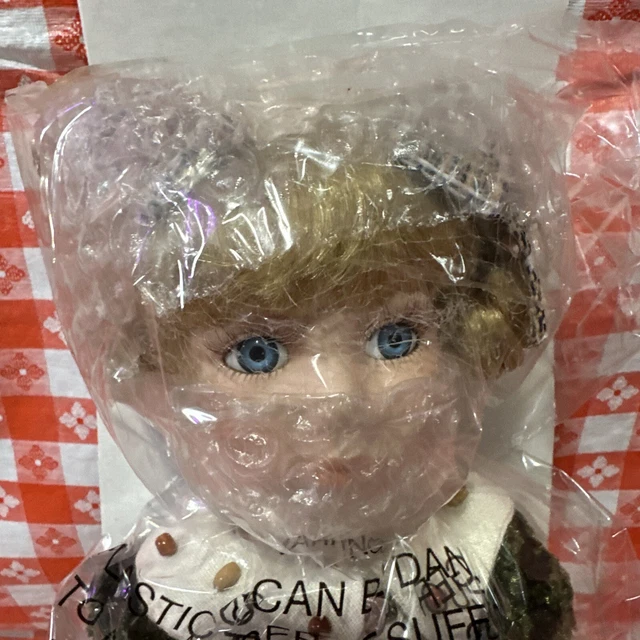 NIB Chloe and Cuddles hand painted 14" Collectors Vintage Porcelain Doll #12355