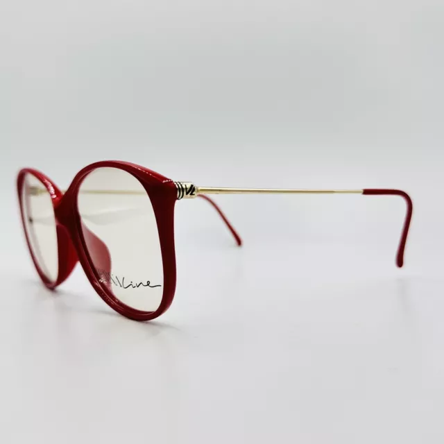 Vienna Line Brille Damen oval rot gold oversize true Vintage 80er Mod. 1410 NOS 3