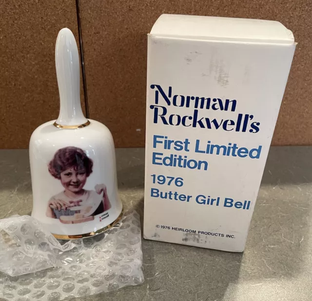 Norman Rockwell First Limited Edition 1976 Butter Girl Bell -NIB