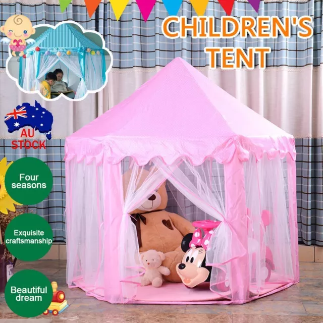 Kids Tent Princess Castle Play Sleeping House Toy Outdoor Indoor Pop Up Foldable