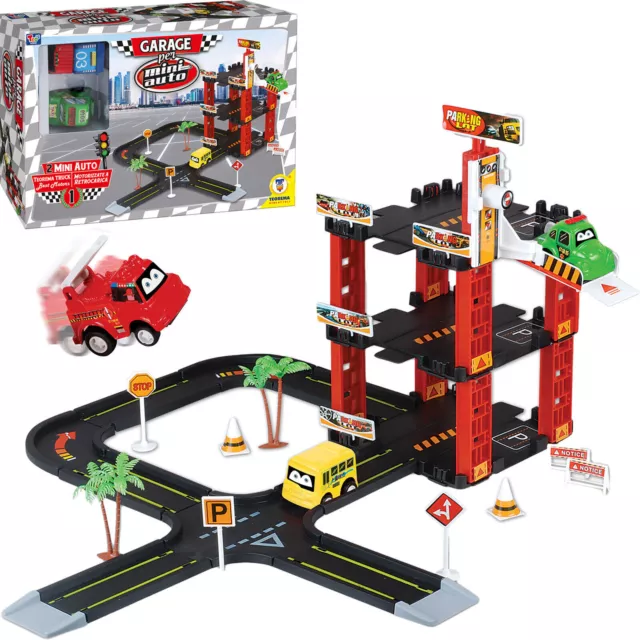 Pista con Macchinine 2pz Parcheggio con Garage Automobililine Giocattoli Bambini