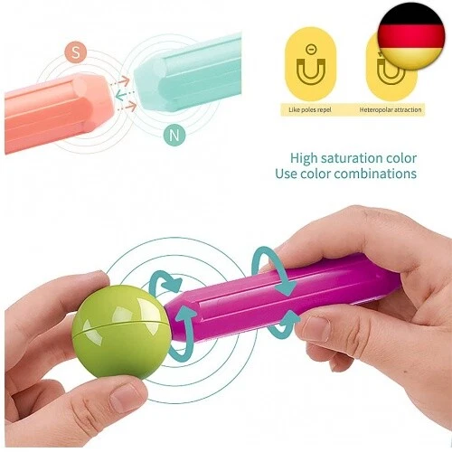 MAGNETISCHE UND STANGEN, 88 Stück magnetische Kugeln, Magnetbaustäbchen