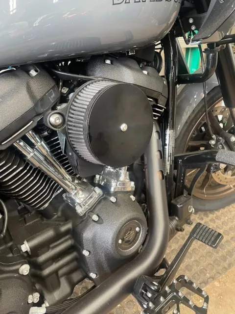 Harley  Stage 1 Air Filter Cleaner cover 5.5”  Black Powder Coat Big Sucker Ness