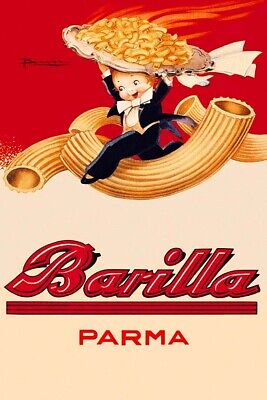 Poster Manifesto Locandina Pubblicitaria Stampa Vintage Pasta Spaghetti Barilla