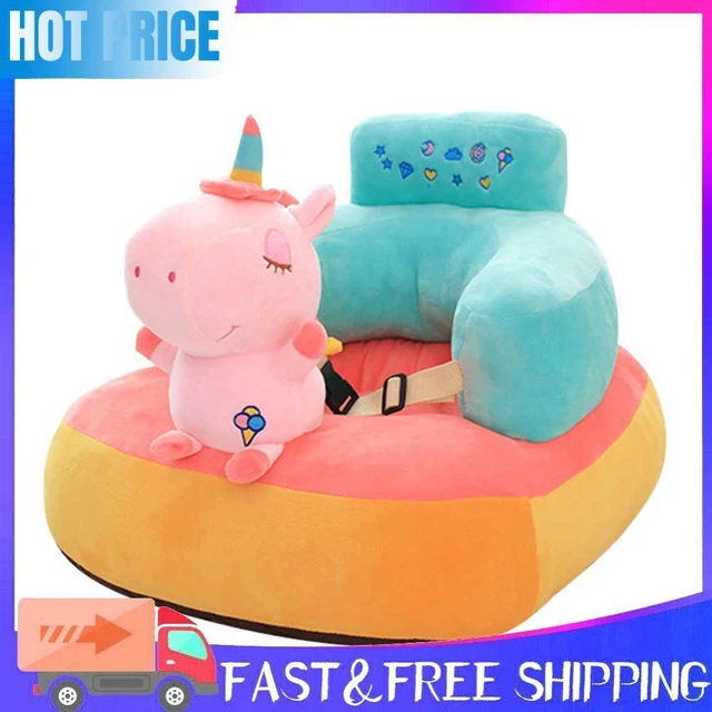 Baby Sofa Cover Soft Washable Sit Seat Chairs No Filler Cradle (Licorne)
