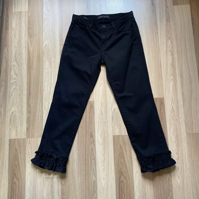 J BRAND X Simone Rocha Jake Jeans Cropped Black Size 25 W28 Ruffle Hem