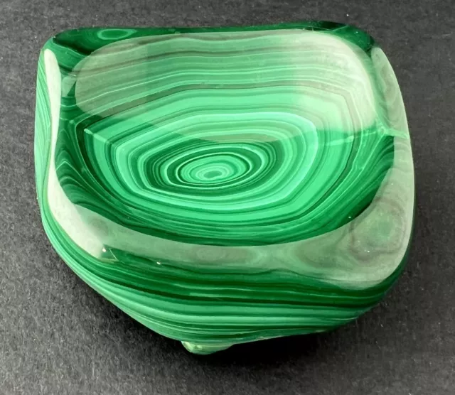 Polished Natural Malachite, Ashtray / Trinket / Paper Weight, 370,76gr/13.07 oz.