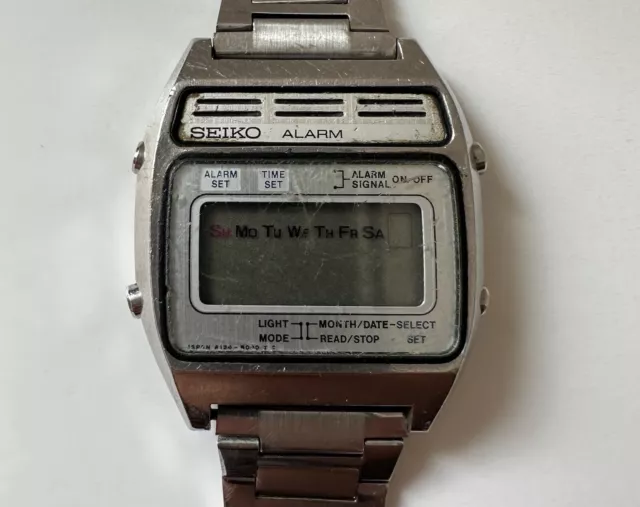 Montre Seiko A134-5000A Vintage Retro Gents Digital Watch for parts/restore