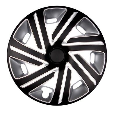 4x Premium Design Hubcaps " Cyrkon " 16 Inch #77 Black Silver