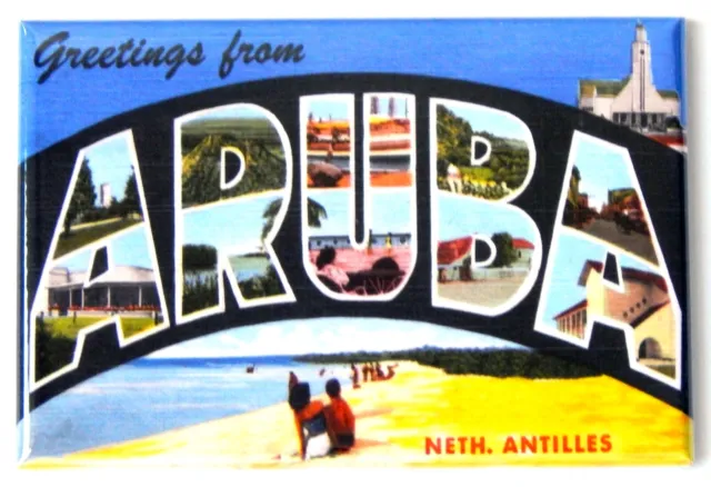 Greetings from Aruba FRIDGE MAGNET travel souvenir "style B"
