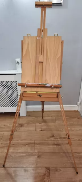 Windsor And Newton Windrush Wooden Sketch Box Easel Used Gc