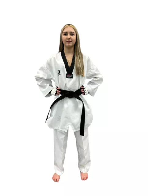 Best Adult Taekwondo Uniform Suit WT style Black Collar  Martial Arts Dobok TKD