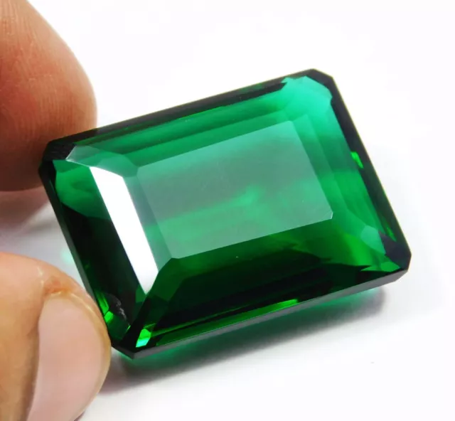 Natural Certified 89.90 Ct Emerald Cut Green Colombian Emerald Loose Gemstone` 2