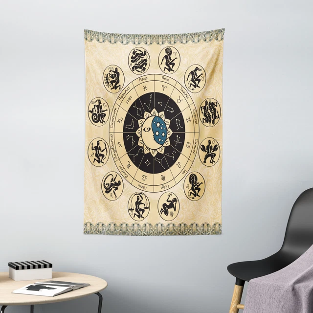 Zodiac Tapestry Constellation Chart Print Wall Hanging Decor