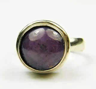 Vintage Antique Estate~Genuine Amethyst 925 Solid Sterling Silver Ring 7 adjust 3