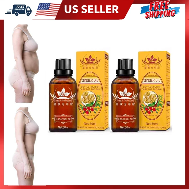 2 Pack Ginger Essential Oil Lymphatic Drainage Massage Therapy Stress Relaxation
