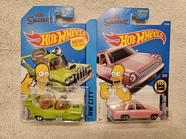 Lot 2 Simpsons Hot Wheels 2014 The Homer HW City 89/250 & Family Car 2015 #112