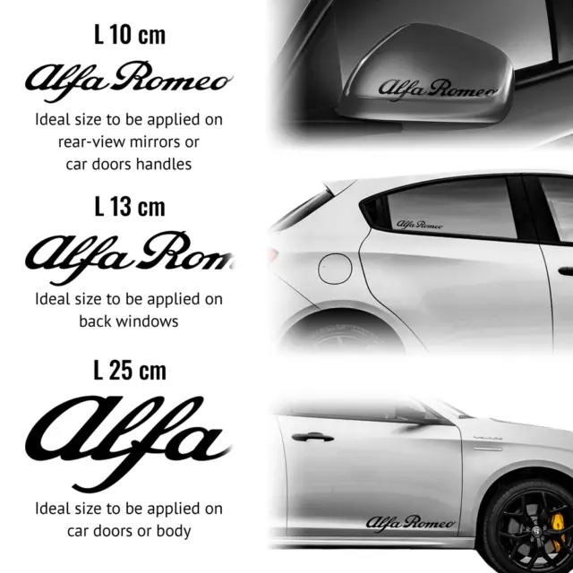 Adesivi Prespaziati Scritta Alfa Romeo, Cromo, 10 cm 3