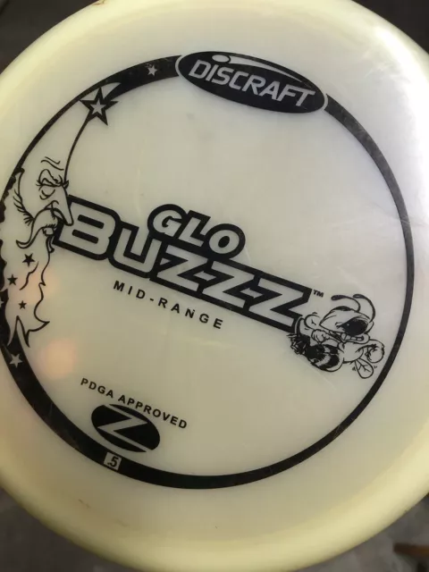 RARE Discraft PFN Glo Z Buzzz Moon Man Stamp Disc Golf Midrange