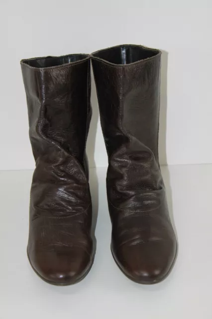 Bottines Boots PROMOD Cuir Marron Bouts Ronds T 39 TBE