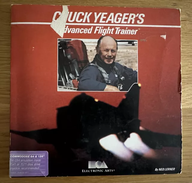 Commodore 64 C64 ** Chuck Yeager's Advanced Flight Trainer ** Ea ** Working Good