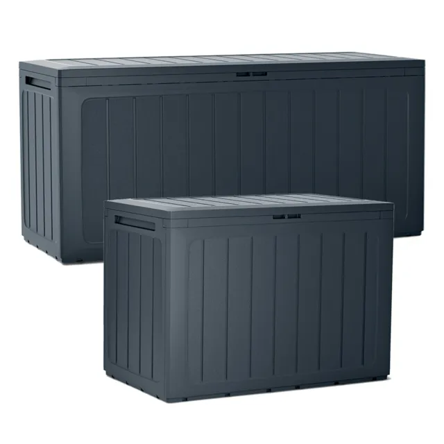 LARGE OUTDOOR STORAGE Box Garden Patio Plastic Chest Lid Container