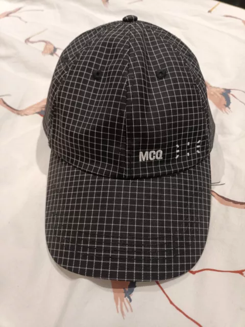Genuine Alexander McQueen MCQ Baseball Cap Hat Black Check with Logo