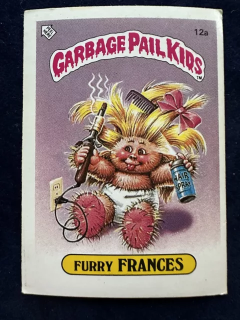 Garbage Pail Kids UK Series 1 Furry Frances 12a Topps Rare from the 80's