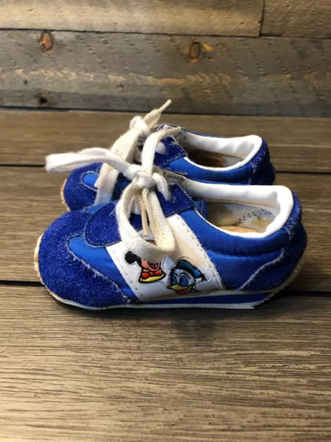 Chaussures bébé vintage années 80 années 90 Walt Disney Pals Mickey Mouse Donald Duck taille 1 3