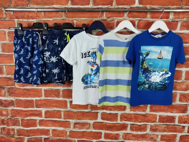 Boys Bundle Age 6-8 Years Next H&M Summer Shorts T-Shirts Fish Alligator 128Cm