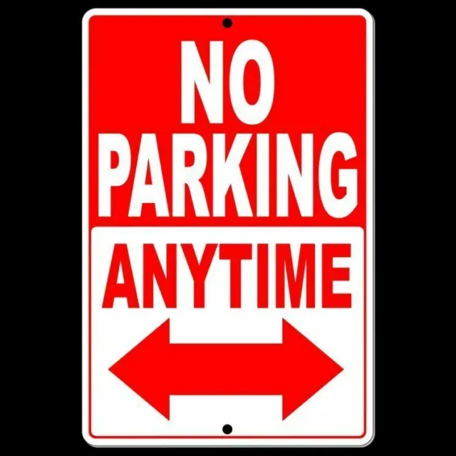 No Parking Either Direction Double Red Arrow Sign Metal WARNING Street SNP026