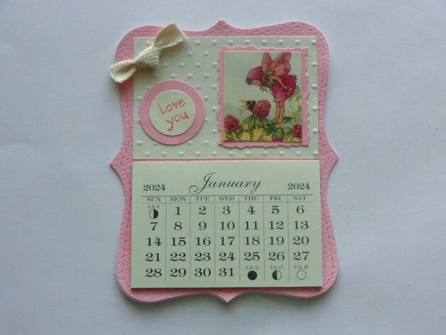 FAIRY ANGEL LOVE You 2024 Mini Magnetic Calendar Monthly Tear Of Pages