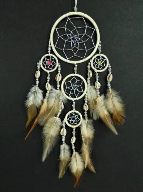 LARGE BROWN DREAM CATCHER 22 x 50cm TRADITIONAL STYLE APACHE
