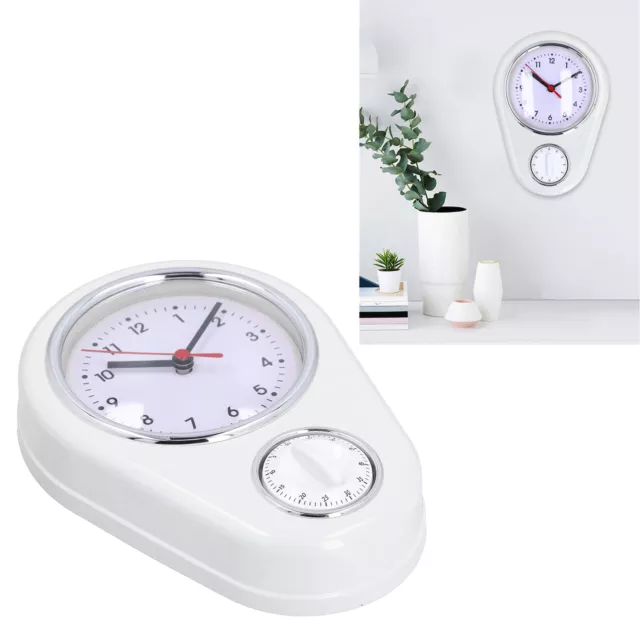 (White)Airshi Horloge Murale Avec Minuterie Quart 'Horloge De 9 Pouces