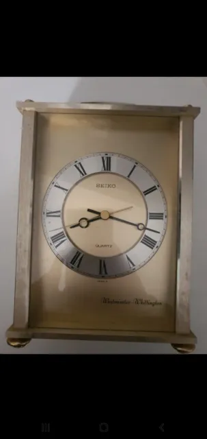 orologio da tavolo vintage Seiko Gold Westminster