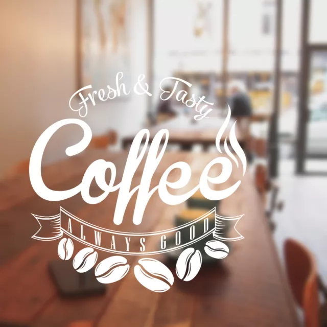 Coffee beans wall art sticker vinyl decal quote cafe restaurant cof5