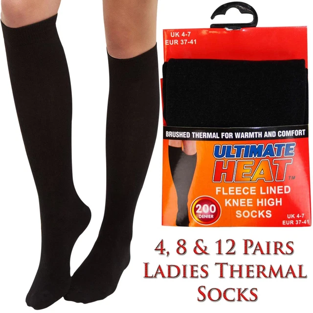 Ladies Over Knee High Brush Silky Thermal Warm Winter Women Sock 200 DENIER