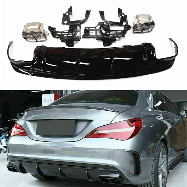 Diffusore Posteriore + Tubo Scarico Coda + Staffe per Benz W117 C117 CLA200 2013-2019